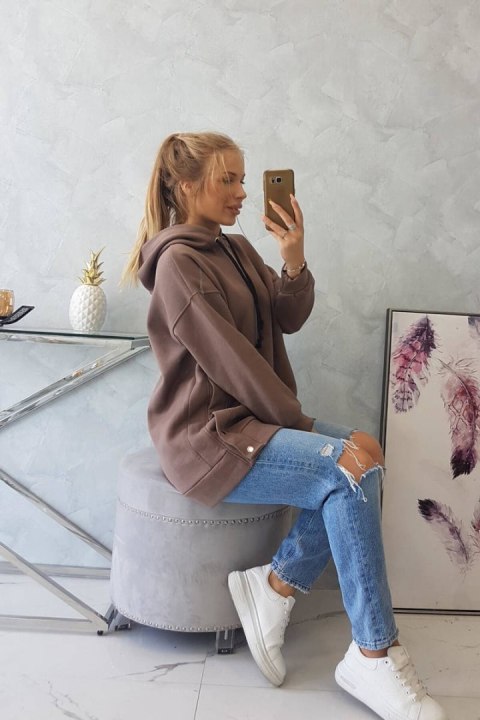 Bluza ocieplana z napami mocca Bluza ocieplana z napami mocca