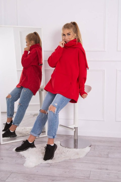Bluza ocieplana z suwakiem z tyłu czerwona Bluza ocieplana z suwakiem z tyłu czerwona