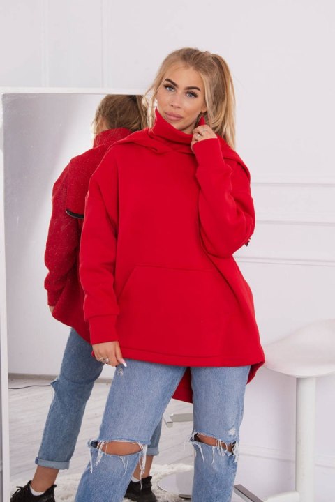 Bluza ocieplana z suwakiem z tyłu czerwona Bluza ocieplana z suwakiem z tyłu czerwona