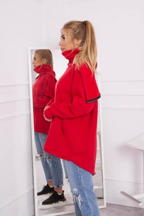 Bluza ocieplana z suwakiem z tyłu czerwona Bluza ocieplana z suwakiem z tyłu czerwona