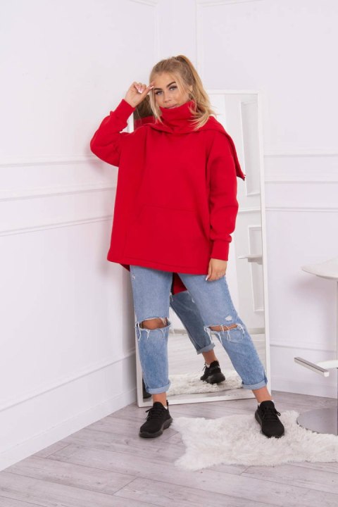 Bluza ocieplana z suwakiem z tyłu czerwona Bluza ocieplana z suwakiem z tyłu czerwona
