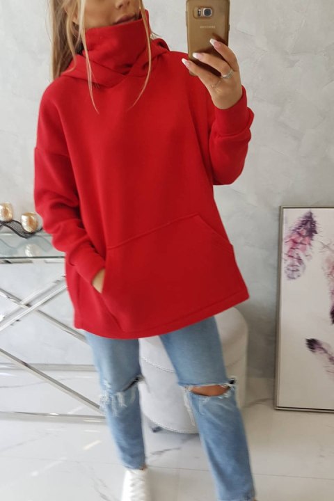 Bluza ocieplana z suwakiem z tyłu czerwona Bluza ocieplana z suwakiem z tyłu czerwona