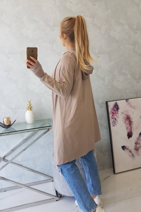 Bluza rozkloszowana u dołu ciemno beżowa Bluza rozkloszowana u dołu ciemno beżowa