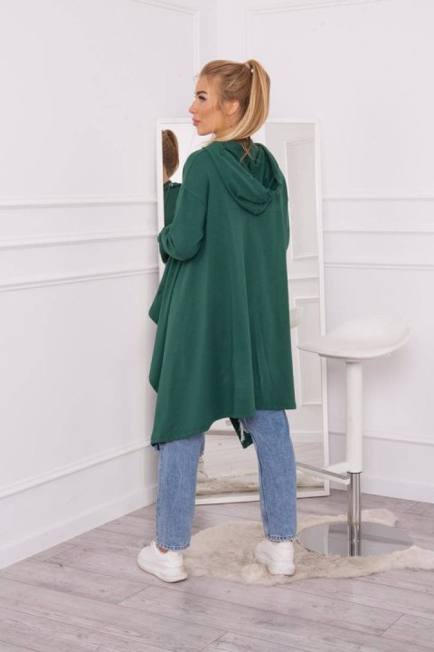 Bluza rozkloszowana u dołu ciemno zielona Bluza rozkloszowana u dołu ciemno zielona