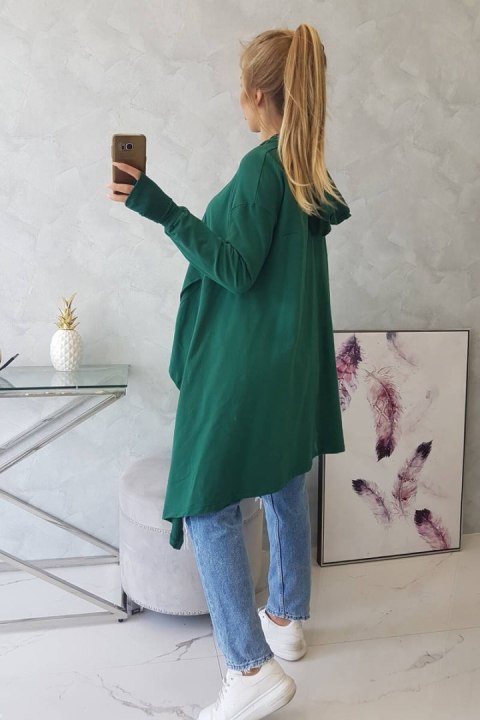 Bluza rozkloszowana u dołu ciemno zielona Bluza rozkloszowana u dołu ciemno zielona