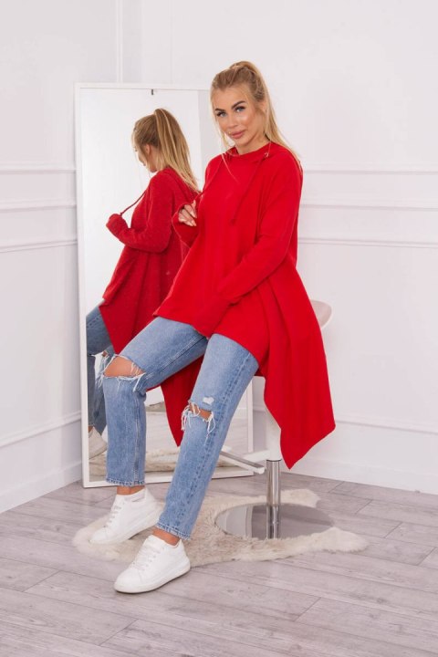Bluza rozkloszowana u dołu czerwona Bluza rozkloszowana u dołu czerwona