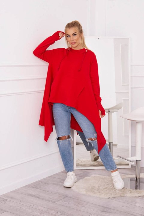 Bluza rozkloszowana u dołu czerwona Bluza rozkloszowana u dołu czerwona