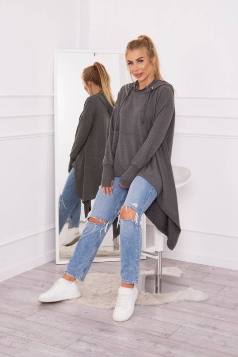 Bluza rozkloszowana u dołu grafitowa Bluza rozkloszowana u dołu grafitowa