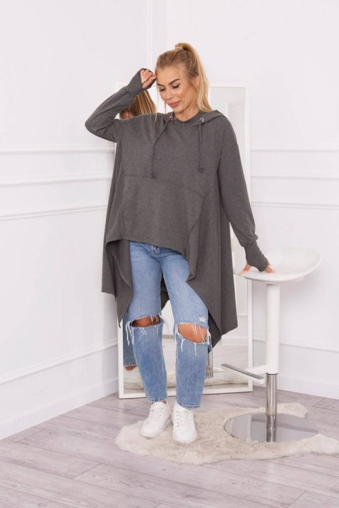 Bluza rozkloszowana u dołu grafitowa Bluza rozkloszowana u dołu grafitowa