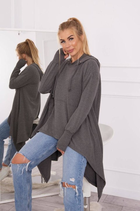 Bluza rozkloszowana u dołu grafitowa Bluza rozkloszowana u dołu grafitowa