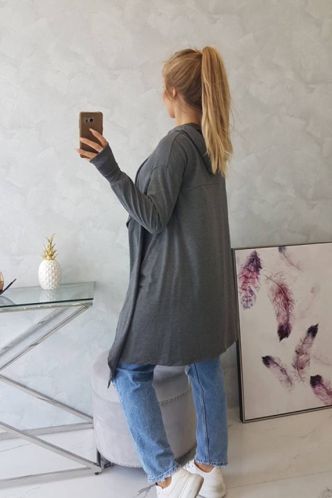 Bluza rozkloszowana u dołu grafitowa Bluza rozkloszowana u dołu grafitowa