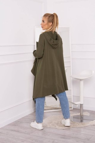 Bluza rozkloszowana u dołu khaki