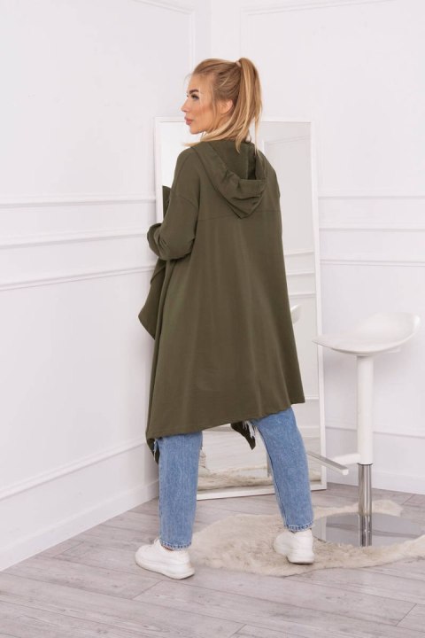 Bluza rozkloszowana u dołu khaki