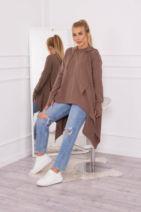 Bluza rozkloszowana u dołu mocca Bluza rozkloszowana u dołu mocca