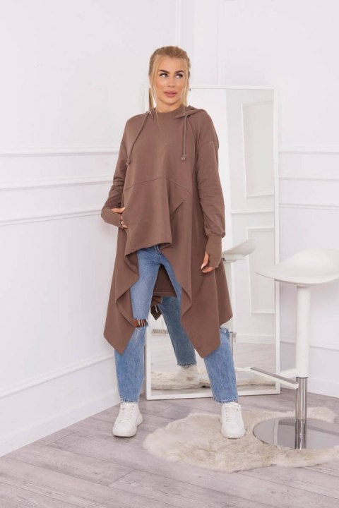 Bluza rozkloszowana u dołu mocca Bluza rozkloszowana u dołu mocca
