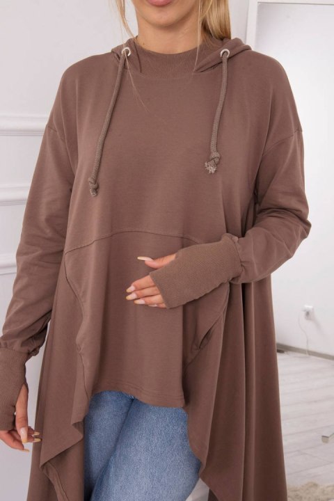 Bluza rozkloszowana u dołu mocca Bluza rozkloszowana u dołu mocca