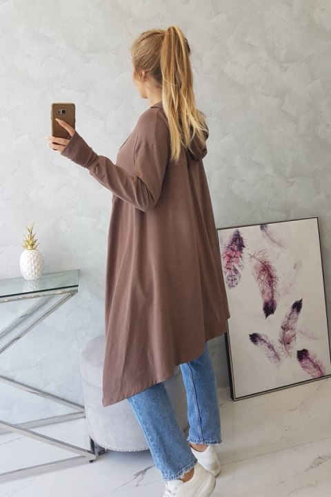 Bluza rozkloszowana u dołu mocca Bluza rozkloszowana u dołu mocca