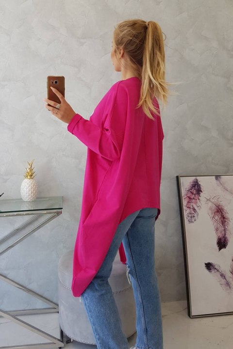 Bluzka z nadrukiem oversize fuksja Bluzka z nadrukiem oversize fuksja