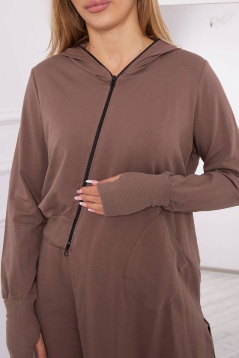 Komplet dresowy bluza z dłuższym bokiem mocca Komplet dresowy bluza z dłuższym bokiem mocca