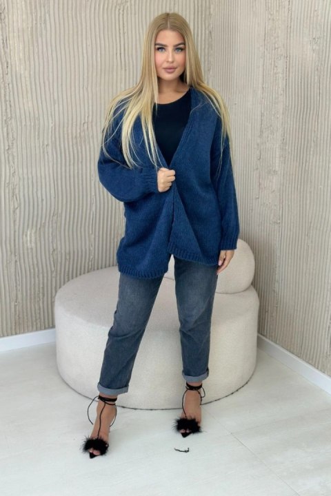 Sweter Kardigan z moherem jeansowy Sweter Kardigan z moherem jeansowy