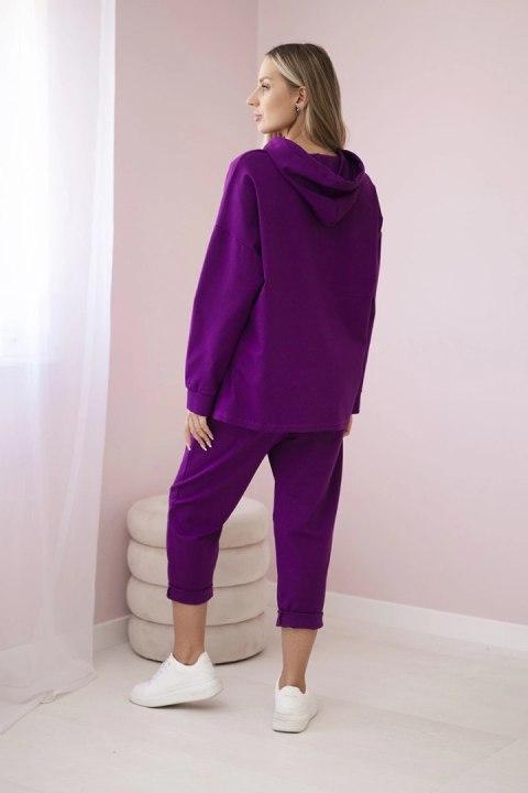 Komplet Punto Milano Winter bluza z kapturem i spodnie ciemnofioletowy