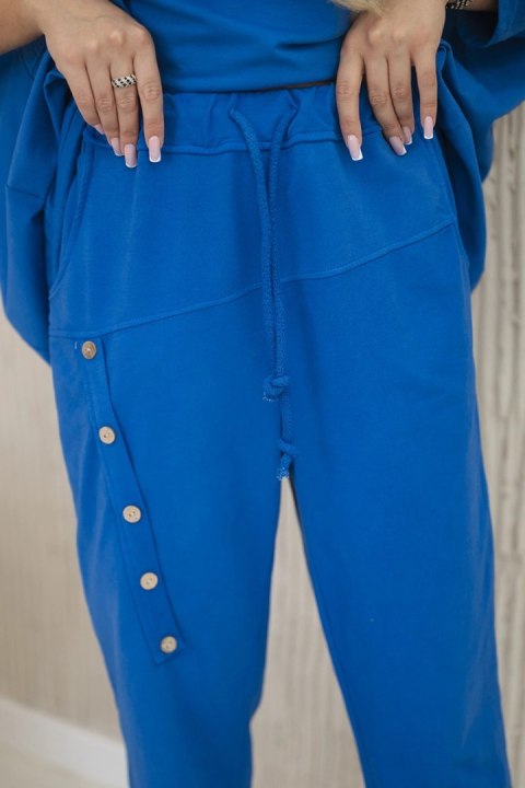 Komplet damski oversize bluza i spodnie chabrowy, włoski Komplet damski oversize bluza i spodnie chabrowy, włoski