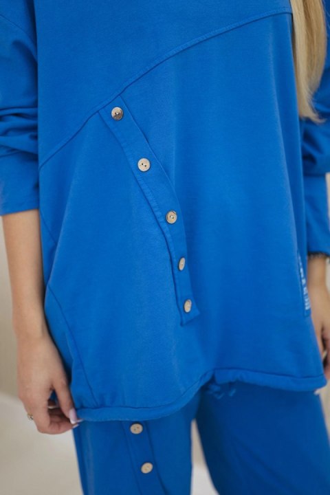 Komplet damski oversize bluza i spodnie chabrowy, włoski Komplet damski oversize bluza i spodnie chabrowy, włoski