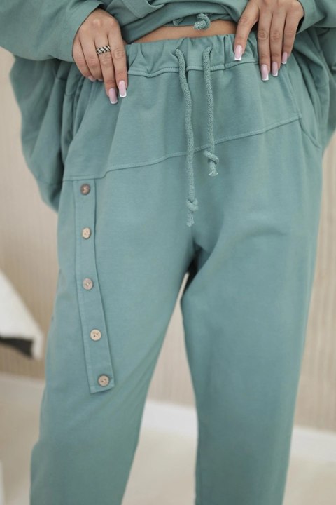 Komplet damski oversize bluza i spodnie ciemny miętowy, włoski Komplet damski oversize bluza i spodnie ciemny miętowy, włoski