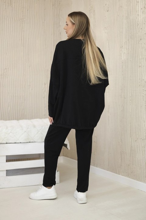 Komplet damski oversize bluza i spodnie czarny, włoski Komplet damski oversize bluza i spodnie czarny, włoski