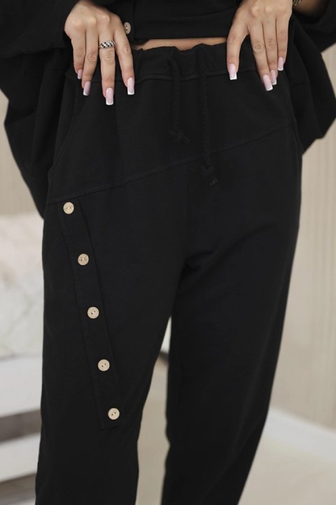 Komplet damski oversize bluza i spodnie czarny, włoski Komplet damski oversize bluza i spodnie czarny, włoski