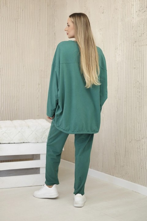 Komplet damski oversize bluza i spodnie zielony, włoski Komplet damski oversize bluza i spodnie zielony, włoski