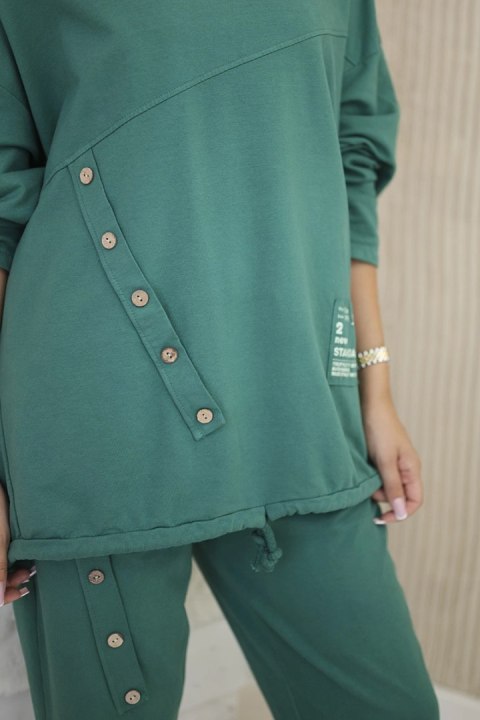 Komplet damski oversize bluza i spodnie zielony, włoski Komplet damski oversize bluza i spodnie zielony, włoski