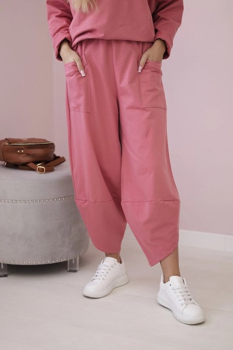 Komplet damski bluza i spodnie malinowy oversize włoski Komplet damski bluza i spodnie malinowy oversize włoski