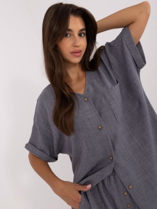 Komplet letni L/XL ciemnoszary z bluzką i szortami | Stylowy Wieszak