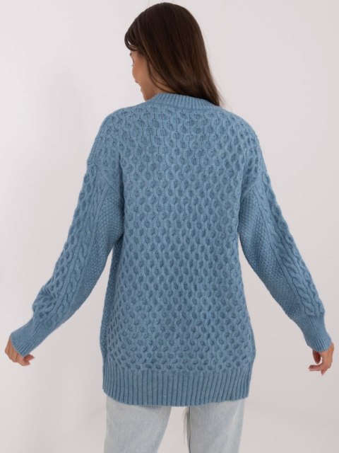 Sweter niebieski zapinany na guziki z długim rękawem