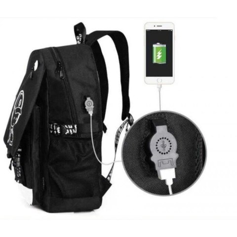 Plecak sportowy szkolny uniwersalny z grafiką świecącą w ciemności USB PL157 Plecak sportowy szkolny uniwersalny z grafiką świecącą w ciemności USB PL157