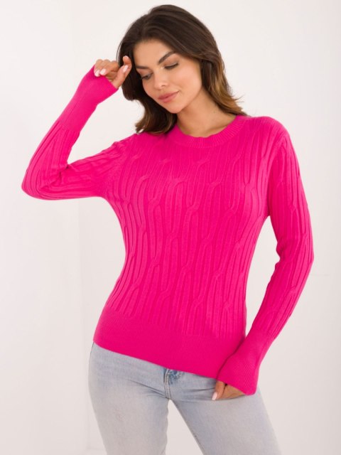 Sweter AT-SW-2338-2.00 ciemny różowy Sweter AT-SW-2338-2.00 ciemny różowy
