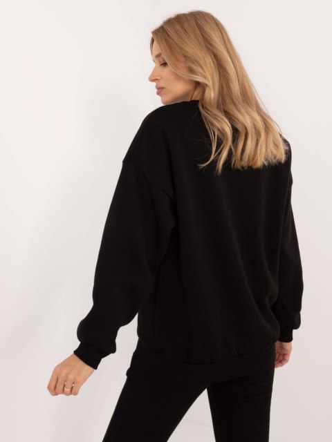 Bluza Brooklyn czarna ocieplana oversize z printem Bluza Brooklyn czarna ocieplana oversize z printem