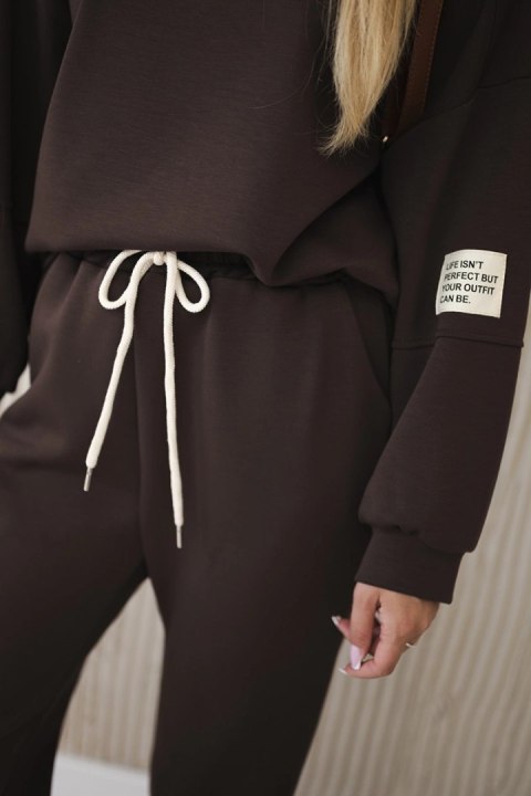 Komplet damski dresowy bluza i spodnie brązowy Komplet damski dresowy bluza i spodnie brązowy