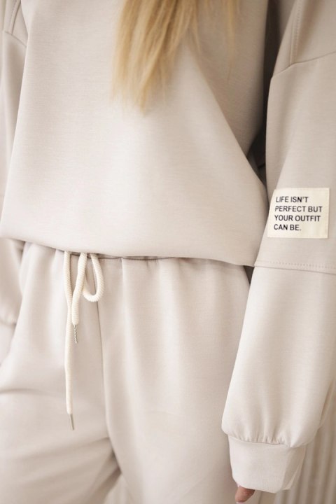 Komplet damski dresowy bluza i spodnie jasnobeżowy Komplet damski dresowy bluza i spodnie jasnobeżowy