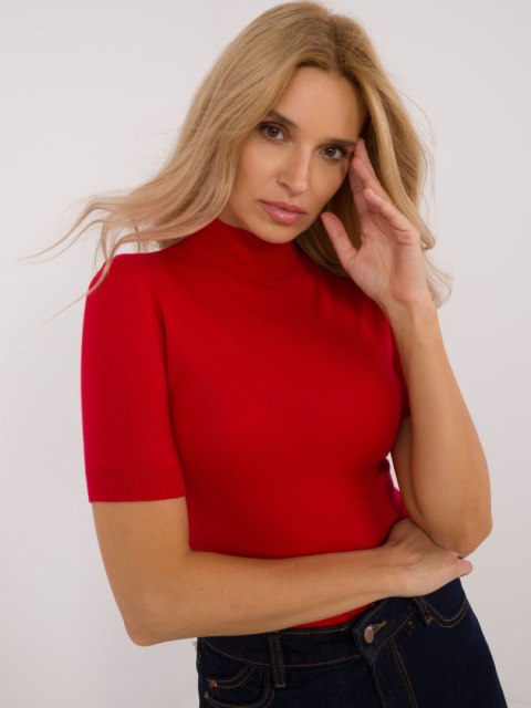 Sweter golf z krotkim rękawem czerwony, cosual M/L Sweter golf z krotkim rękawem czerwony, cosual M/L