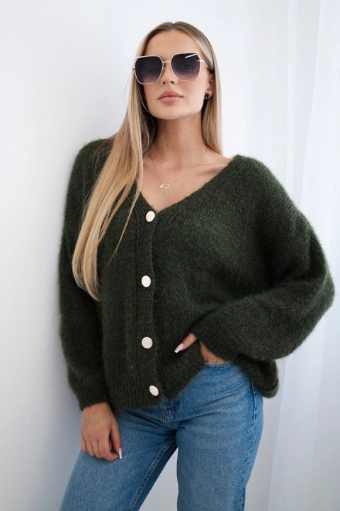 Sweter zapinany na guziki khaki, oversize włoski Sweter zapinany na guziki khaki, oversize włoski