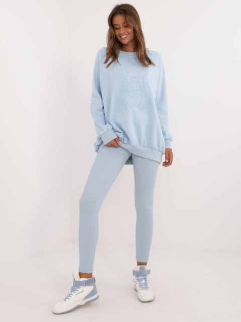 Komplet jsnoniebieski sportowy bluza i leginsy w prążek Komplet jsnoniebieski sportowy bluza i leginsy w prążek