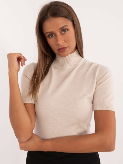 Sweter golf z krotkim rękawem beżowy, cosual S/M Sweter golf z krotkim rękawem beżowy, cosual S/M