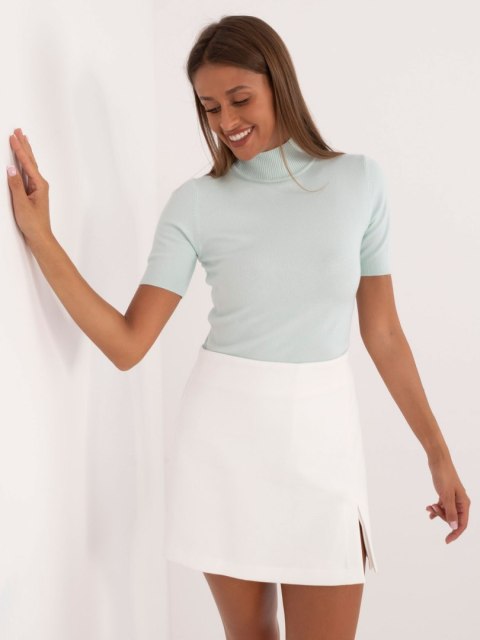 Sweter golf z krotkim rękawem miętowy, cosual M/L Sweter golf z krotkim rękawem miętowy, cosual M/L