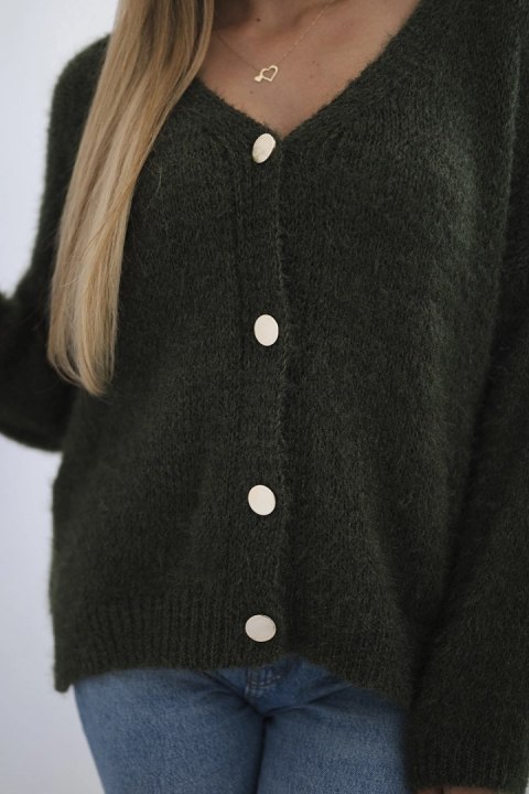 Sweter zapinany na guziki khaki, oversize włoski Sweter zapinany na guziki khaki, oversize włoski