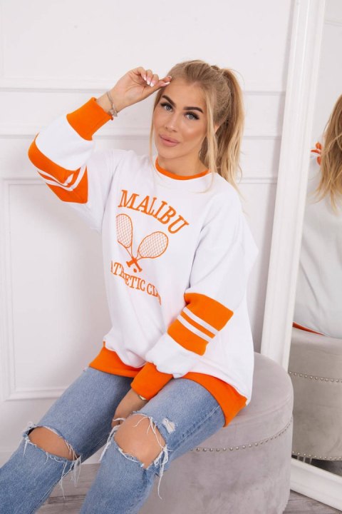 Bluza ocieplana Malibu biały+pomarańczowy Bluza ocieplana Malibu biały+pomarańczowy