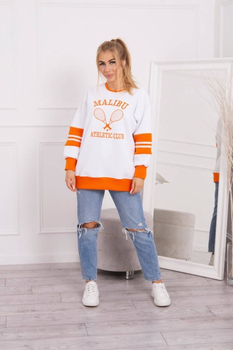 Bluza ocieplana Malibu biały+pomarańczowy Bluza ocieplana Malibu biały+pomarańczowy