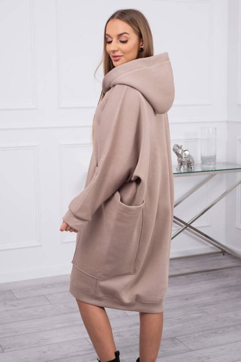 Bluza ocieplana oversize ciemno beżowa