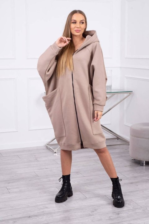 Bluza ocieplana oversize ciemno beżowa